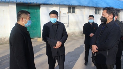 漯河市郾城区长李新伟一行到我公司青年鸡场考察调研